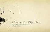 Chapter 8 – Pipe Flowbolster/Diogo_Bolster/Fluids_files...Pipe Flow Measurement € Q=CQ ideal =CA 0 2(p 1 −p 2) ρ(1−β4) C is a constant that depends on geometry Sample Problem
