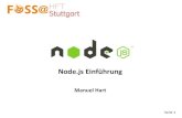 Node.js Einführung · Node.js Einführung | Manuel Hart Seite 14 1. Node.js Grundlagen npm Weitere externe Module können über npm (node package manager) geladen werden. (Artistic
