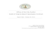 Office of the City Auditor Audit of Virginia Beach Sportsplex ......Office of the City Auditor Transmittal Letter i The Office of the City Auditor is an independent audit function