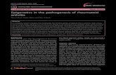COMMENTARY Open Access Epigenetics in the pathogenesis of ...€¦ · about a major role of genetic factors in RA pathogenesis is that the concordance rate in monozygotic twins is