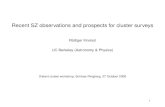 Recent SZ observations and prospects for cluster surveys · 2005. 11. 15. · Recent SZ observations and prospects for cluster surveys Rüdiger Kneissl UC Berkeley (Astronomy & Physics)