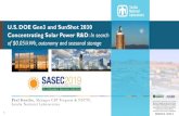 U.S. DOE Gen3 and SunShot 2030 Concentrating Solar ......2018 –2020 DOE Research Themes o2018: Gen3 CSP: The final program for SunShot2020 oLarge funded projects culminating in a