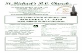 St.Michael’s R.C. Church · 11/17/2019  · hacer los arreglos del bautismo. Comunión para los Enfermos Notifique a la oficina sobre enfermos que no pueden asistir a la Misa y
