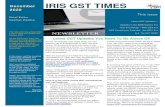 December IRIS GST TIMES 2020 · 2021. 1. 8. · GST News of Dec 2020 and Composition Scheme for Restaurant and Hotel owners. Regards, Team IRIS GST December 2020 This issue Latest