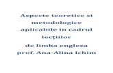 Aspecte teoretice si metodologice aplicabile in cadrul ... · Curs practic de rezolvare de subiecte model X ... PROFESOR: Ana-Alina Ichim Manualul folosit: Click On 2 PLANIFICARE