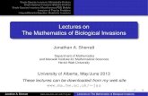 Lectures on The Mathematics of Biological Invasionsjas/talks/sherratt-alberta-may2013.pdf · 2013. 6. 9. · Single-Species Invasions: Monostable Kinetics Single-Species Invasions: