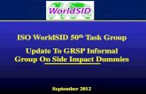ISO WorldSID 50 th Task Group - UNECE Wiki · 2012. 10. 6. · September 2012 • Ongoing review of WorldSID 50 th performance continues to be tracked by the ISO WorldSID task group.