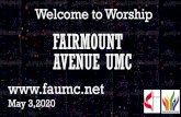 FAIRMOUNT AVENUE UMC · 2020. 5. 1. · “Sheep May Safely Graze” (often sung to the words “Flocks in Pastures Green Abiding”) was written as part of Cantata 208 for the birthday