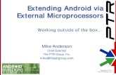 Extending Android via External Microprocessors...Android ADK In 2011, Google introduced the Accessory Development Kit (ADK) Used USB to connect Arduinos and IOIO to Android device