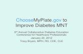 ChooseMyPlate.gov to Improve Diabetes MNT...ChooseMyPlate.gov to Improve Diabetes MNT 6th Annual Collaborative Diabetes Education Conference for Healthcare Professionals January 20,