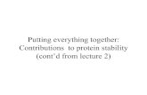 Putting everything together: Contributions to protein stabilitycourses.washington.edu/bioc530/2011_Lectures/Baker...overall protein stability even from high resolution crystal structures.