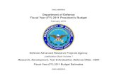 upload.wikimedia.org...UNCLASSIFIED Defense Advanced Research Projects Agency • President's Budget FY 2011 • RDT&E Program UNCLASSIFIED Table of Volumes Defense Advanced Research