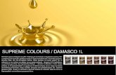 SUPREME COLOURS / DAMASCO 1L...1. Traditional metallic paint, applying one or two coats by means of a roller. If the wall were already painted with a colour other than white, a coat