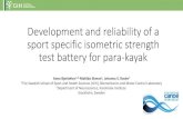 Development and reliability of a sport specific isometric strength … · 2019. 11. 5. · Development and reliability of a sport specific isometric strength test battery for para-kayak
