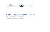 CDR rules expansion amendments rules expansion...CDR rules expansion amendments 5 1. Introduction 1.1. Background The CDR is an important reform that gives Australians greater control