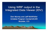 Using WRF output in the Integrated Data Viewer (IDV)•Uses GEMPAK to select ROI •WRF-NMM run over ROI •Archive on LEAD Testbed at Unidata NMM forecast for objectively selected