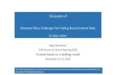 Discussion of Monetary Policy Challenges from Falling Natural … · 2020. 11. 12. · Discussion of Monetary Policy Challenges from Falling Natural Interest Rates by Klaus Adam Argia