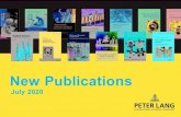 New Publications - Peter Lang Publications... · 2020. 7. 15. · Peter Lang · New Publications July 2020 Education 3. Julia Staiger-Engel Service Learning in der Kindheitspädagogik