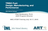 TRISO Fuel: Design, Manufacturing, and Performance Training 2019/04_TRISO_Fuel.pdf · 2019. 7. 12. · • TRISO layer failure: – All three dense coating layers breached – Release