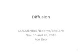 Diffusion - Stanford University · – Mean displacement: E[x 3] = 0 – Mean-squared displacement: E[x 3 2] = 3 • After N steps: – Mean displacement: E[x N] = 0 – Mean-squared