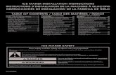 ICE MAKER INSTALLATION INSTRUCTIONS INSTRUCTIONS D ......INSTRUCTIONS D’INSTALLATION DE LA MACHINE À GLAÇONS INSTRUCCIONES DE INSTALACIÓN DE LA FÁBRICA DE HIELO W11246206A ICE