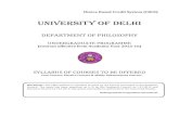 UNIVERSITY OF DELHIdu.ac.in/du/uploads/Syllabus_2015/B.A. Hons. Philosophy.pdf · 5. aesthetics 6. indian theories of conciousness 7. philosophy of law 8. indian materialism . 5 .