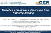Modeling of hydrogen desorption from tungsten surface...simulations and accelerated molecular dynamics simulations to analyze adsorption states, diffusion , hydrogen recombination