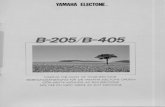 Home - Yamaha - Deutschland · 2019. 1. 25. · B-205/ - B ELECTONE, 405 MAKING THE MOST OF YOUR ELECTONE BEDENUNGSANLEITUNG FUR DIE YAMAHA EIECTONE ORGEIN GÖR MESTA MÖJLIGA AV