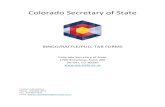 Colorado Secretary of State...2018/10/19  · Colorado Secretary of State BINGO/RAFFLE/PULL TAB FORMS Colorado Secretary of State 1700 Broadway, Suite 200 Denver, CO 80290 Contact