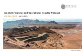 Q1 2020 Financial and Operational Results Webcast · 2020. 5. 15. · Free Cash Flow1. Liquidity2. Lindero progress . from ongoing operations . $88.5 M. Debt to EBITDA ratio . 2.4