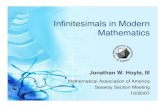 Inﬁnitesimals in Modern Mathematics...Introduction Who Am I? Eastman Kodak my employer (but I am here on my own accord) Overview of Infinitesimals in Modern Mathematics Paper & slides
