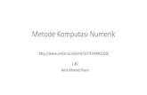Metode Komputasi Numerik - Universitas Hasanuddin · 2020. 2. 10. · THE BISECTION METHOD •In general, if f (x) is real and continuous in the interval from xl to xu and f (xl)