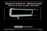 Operation Manual - B&H PhotoDiva-Lite LED 20 DMX Kit, Univ 120U w/ Travel Case KIT-DL20X-230U Diva-Lite LED 20 DMX Kit, Univ 230U w/ Travel Case Kit Contents: Dimensions: 1 Diva-Lite