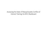 Accessing the State of Massachusetts Conflict of Interest ... · Web Accessibility Training . Course Management Control Panel Content Collection Course Tools Evaluation Grade Center