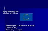 The European Union: relations with Cuba...1995 The European Union insists in crafting a cooperation agreement with Cuba. EU Context: Commissioner Manuel Marin Spain’s Context: end