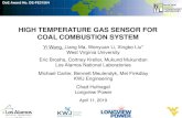 HIGH TEMPERATURE GAS SENSOR FOR COAL COMBUSTION … · 2019. 5. 9. · COAL COMBUSTION SYSTEM. DoE Award No. DE -FE31564. Yi Wang, Liang Ma, Wenyuan Li, Xingbo Liu* West Virginia
