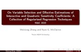 On Variable Selection and E ective Estimations of Interactive and … · 2017. 5. 21. · On Variable Selection and E ective Estimations of Interactive and Quadratic Sensitivity Coe