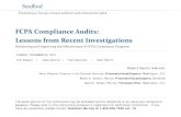 FCPA Compliance Audits: Lessons from Recent Investigationsmedia.straffordpub.com/products/fcpa-compliance-audits... · 2013. 11. 19. · Lessons from Recent Investigations Monitoring