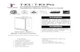 T-K3 / T-K3-Pro- 8 - The dark square is the direction the dipswitch should be set to. Keep the clearances. OUTDOOR INSTALLATION 1. Follow all local codes, or in the absence of local