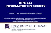 INFS 111 INFORMATION IN SOCIETY · S.N.B. Tackie, SICS-DIS Slide 12 Clock Watch Radio Computer Printer Television Telephone Telephone Answering Machine Cell phone DVD Player/Recorde