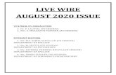LIVE WIRE AUGUST 2020 ISSUE · 2020. 9. 15. · live wire august 2020 issue teacher co-ordinators 1. dr. p. lalitha (fn session) 2. mrs. s. musarath parveen (an session) student editors