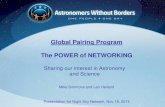 Global Pairing Program The POWER of NETWORKING · 18/11/2014  · •Aster Kherrata, Bejaia,Algeria •Pokhara Astronomical Society, Pokhara, Nepal •FLSAA Guilin China •Club d‘AstronomieMizar,