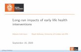 Long-run impacts of early life health interventions...(1 + r)t = ˇ t 1(r ˇg t 1 + t) (9) must equal rental (or user) cost of health capital, which depends on interest rate depreciation