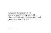 Guidance on preventing electoral malpractice · 2019. 7. 1. · 3 R v Mohammed Hussain [April 2005] EWCA Crim 1866. 4 Re Local Government Election for the Bordesley Green Ward of