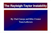 The RayleighTaylor Instabilitymathmodelingfall2007.pbworks.com › f › RT_2_pres.pdfapplications, for example, coating nonuniformities, flotation and filtration, even using the motion