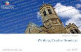 Studying in English Writing Centre Seminar · 2018. 8. 30. · Dr Jillian Schedneck, Writing Centre Coordinator Jayee Teh, 2nd year student in the Faculty of Arts Studying in English