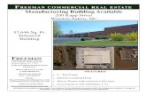 REEMAN COMMERCIAL EAL STATE Manufacturing Building … · 2016. 7. 28. · FREEMAN COMMERCIAL REAL ESTATE NO WARRANTY OR REPRESENTATION IS MADE TO THE ACCURACY OF THE INFORMATION