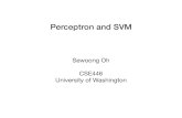 Perceptron and SVM - University of Washington...The perceptron algorithm • One of the oldest algorithm in machine learning introduced by Rosenblatt in 1958 • the perceptron algorithm