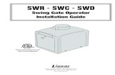 SWR - SWC - SWDacedoors.ca/Brochure Info PDF/SWC SWR SWD Installation... · 2019. 10. 2. · SWR - SWC - SWD Swing Gate Operator Installation Guide USA & Canada (800) 421-1587 & (800)