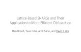 Lattice-Based SNARGs and their Application to More Efficient ...Bootstrapping Obfuscation [GGHRSW13, BR14] constants: skand 𝜎 on input ( ,ct,𝜋): 1. Verify the proof 𝜋that